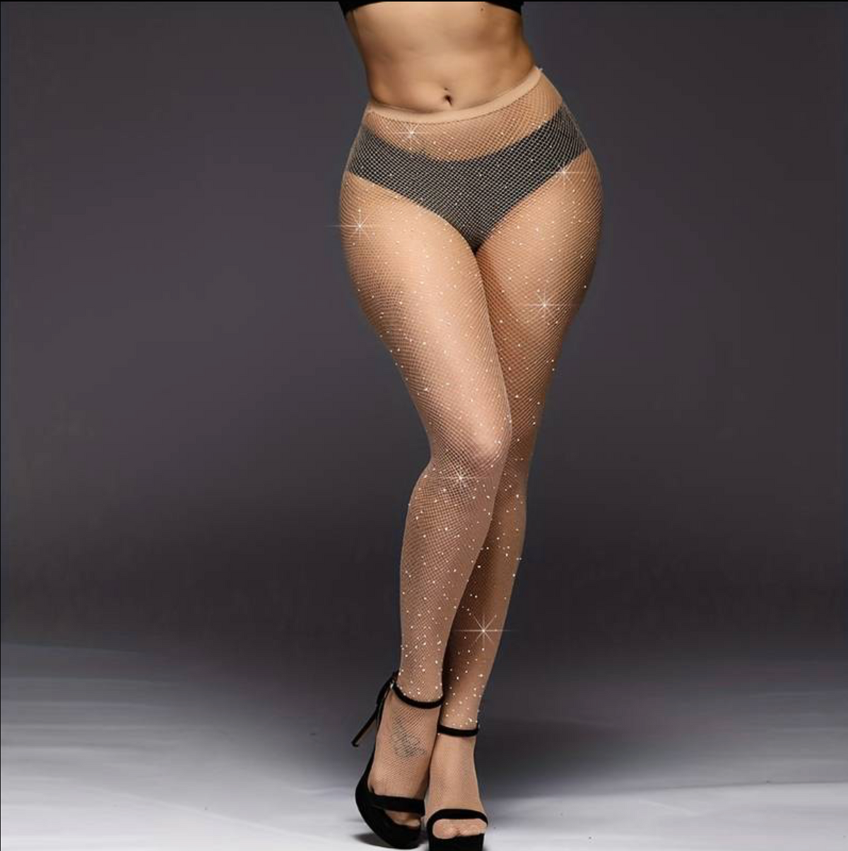 Rhinestone Fishnet Tights