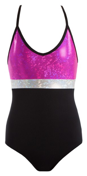Leotard - GCL104 - Shattered Glass Spliced Triple Strap Leotard