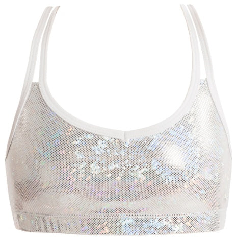 Top - GAC33 - 'Shattered Glass' Double Cross Crop Top