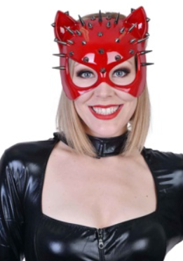 Tomfoolery Cat Red Gloss Eye Mask with Spikes