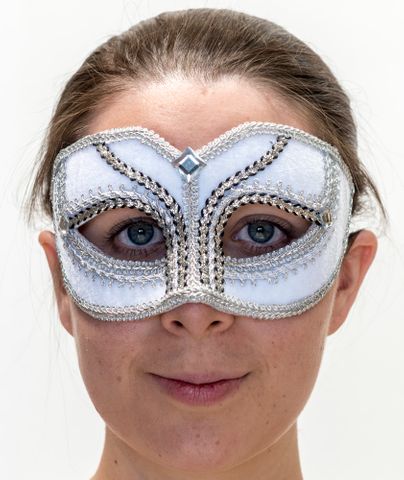 Interalia White/Silver Masquerade Mask
