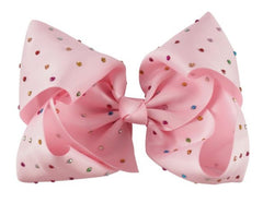 Accessory - Rainbow Rhinestone Bow - Pink