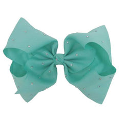 Accessory - Rhinestone Bow - Aqua