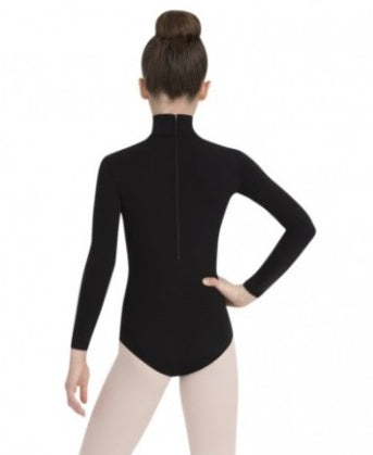 Leotard - TB123C - Girls Turtleneck Long Sleeve Leotard With Snaps