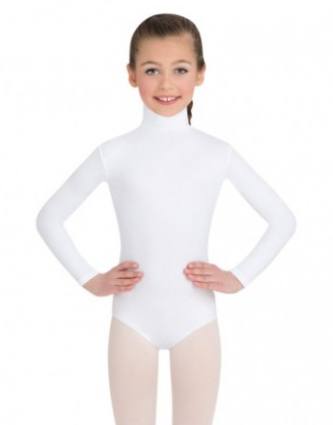 Leotard - TB123C - Girls Turtleneck Long Sleeve Leotard With Snaps